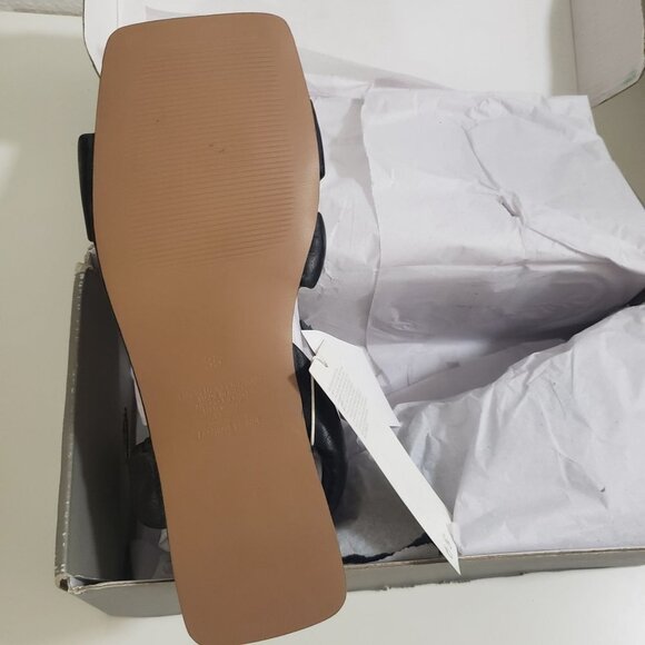 New H&M Genuine Leather Sandals in Black -‎ Size US 4.5 - Picture 7 of 10